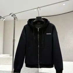 Gucci Zip Up Hooded Jacket, 460gsm Heavyweight Fabric, Black #A69010