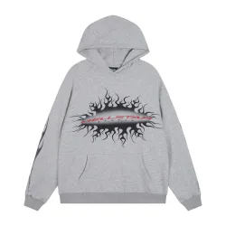 Hellstar Flame Graphic Print Pullover Hoodie, Heather Gray #A68442