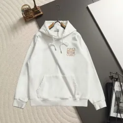 Loewe Anagram Embroidered Hoodie Pullover Sweatshirt Black White #A67864
