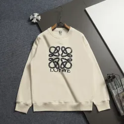 Loewe Classic Anagram Logo Embroidered Crew Neck Sweatshirt, Cream and Black #A69016