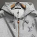 Louis Vuitton 3D Embroidery Zip Up Hoodie, Grey, Black #A68997