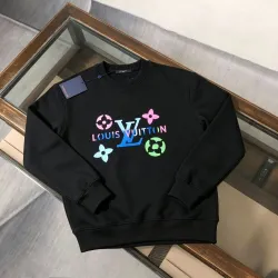 Louis Vuitton Colorful Monogram Logo Crewneck Sweatshirt, Black, White #A69379