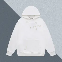Louis Vuitton Hoodie with Sailboat Logo Embroidery Luxury Fashion Streetwear Piece Black/White/Pink #B54319