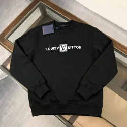 Louis Vuitton Logo Print Crewneck Sweatshirt, Black, White #A69378