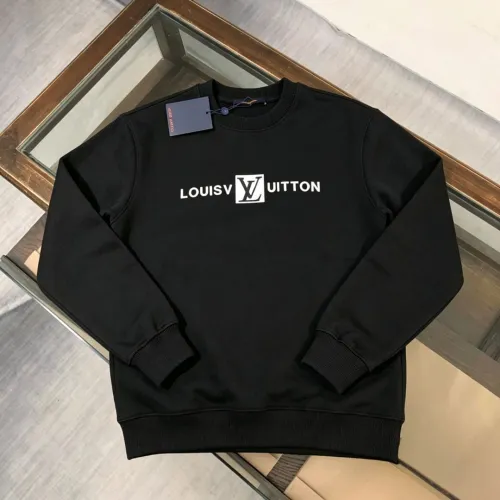 Louis Vuitton Logo Print Crewneck Sweatshirt, Black, White #A69378