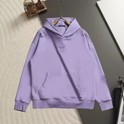 Louis Vuitton Minimal Debossed LV Logo Pullover Hoodie For Men Black Purple Burgundy #A67594