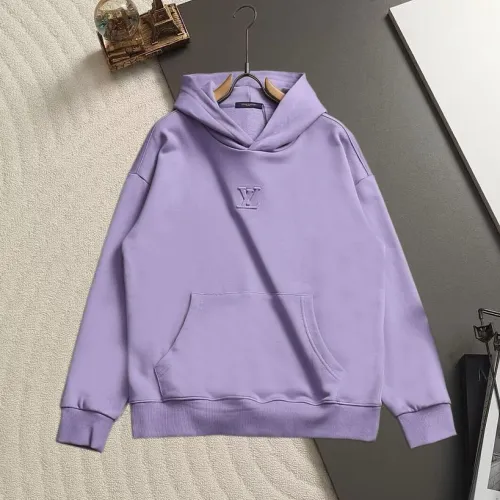 Louis Vuitton Minimal Debossed LV Logo Pullover Hoodie For Men Black Purple Burgundy #A67594
