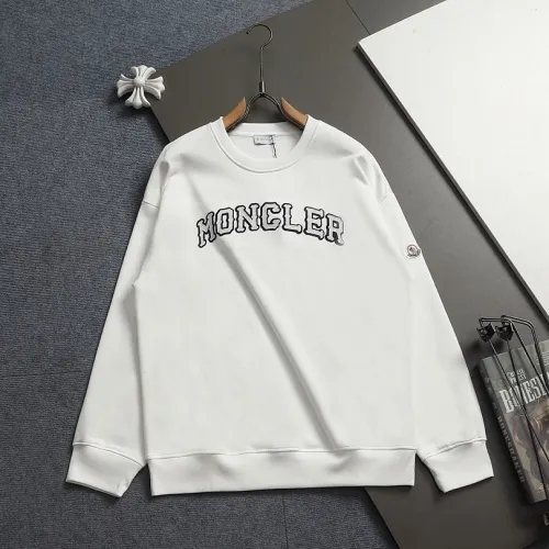 Moncler Classic Logo Embroidered Crew Neck Sweatshirt, White and Black #A69013