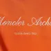Moncler Classic Script Logo Embroidered Crew Sweatshirt, Orange Cream Black #A69014