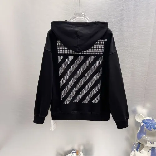 Off‑White Back Mesh Diagonal Stripe Pullover Hoodie, Black White #A68448