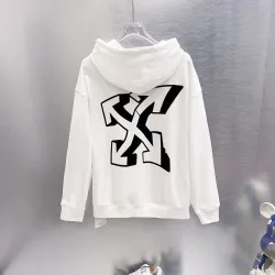 Off‑White Distorted Arrow Graphic Pullover Hoodie, White & Black #A68035