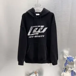 Off‑White Distressed Arrow Logo Pullover Hoodie, Black #A68446