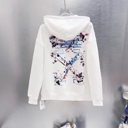 Off‑White Paint Splatter Arrow Pullover Hoodie, White & Black #A68033