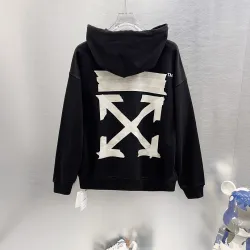 Off‑White Tape Arrow Graphic Pullover Hoodie, Black White #A68445