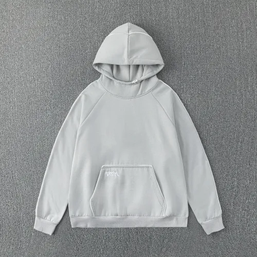 MOTOFA Embroidery Logo Hoodie Raglan Sleeve Pullover Light Grey, Black, Off White #A68786