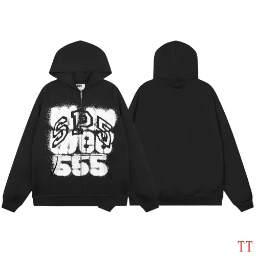 Spider‑5 Men Fleece‑Lined 555 Graphic Zip‑Up Hoodie, Black #A68158