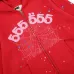 Spider‑5 Men Fleece‑Lined 555 Graphic Zip‑Up Hoodie, Bright Red #A68159