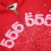Spider‑5 Men Fleece‑Lined 555 Graphic Zip‑Up Hoodie, Bright Red #A68159