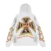 Vale Forever Flame Cross Vintage Washed Zip‑Up Hoodie, Black White #A68441