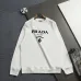 Prada Milano Logo Crew Neck Sweatshirt, White and Black #A69012