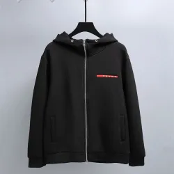 Prada Red Label Zip Up Hoodie, Black #A69399