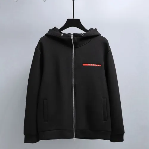 Prada Red Label Zip Up Hoodie, Black #A69399