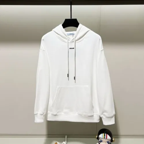 Stylish Prada White/Black Hoodie With Classic Logo Design #B54390