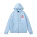 Amiri Chateau California Embroidered Zip‑Up Hoodie Jacket, Light Blue&Black #A67849