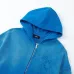 Amiri Gradient Washed Flower Embroidery Zip‑Up Hoodie Jacket, Blue&Black #A67852