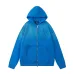 Amiri Gradient Washed Flower Embroidery Zip‑Up Hoodie Jacket, Blue&Black #A67852