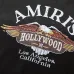 Amiri Hollywood Eagle Blue Flame Sleeve Zip‑Up Hoodie Jacket, Black #A67855