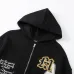 Amiri Multi‑Patch Letter Chenille Embroidery Zip‑Up Hoodie Jacket, Black #A67856