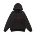 Balenciaga Dirac Equation Embroidered Zip‑Up Hoodie, Washed Black & Red #A67837