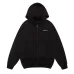 Balenciaga Logo Embroidered Distressed Zip‑Up Hoodie Jacket, Black #A67838