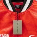 Balenciaga Red Faux Leather NBA 10 Heavy Embroidery Varsity Jacket #A69174
