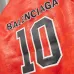 Balenciaga Red Faux Leather NBA 10 Heavy Embroidery Varsity Jacket #A69174