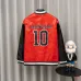 Balenciaga Red Faux Leather NBA 10 Heavy Embroidery Varsity Jacket #A69174