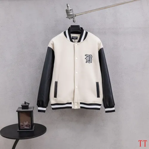 Balenciaga Runway Wool Leather Sleeve Varsity Jacket #A69173