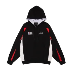 Balenciaga x NBA No.10 Zip‑Up Hoodie Jacket, Black & White #A67836