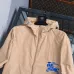 Burberry Blue Embroidered Logo Hooded Windbreaker Jacket, Khaki #A68472