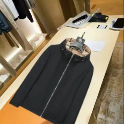 Burberry Embroidered Logo Hooded Windbreaker Jacket, Black #A68471