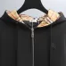 Burberry Full Zip Hooded Jacket With Check Lining Inside Hood, Black #A69404
