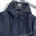 Burberry Letter Print Hooded Windbreaker Jacket, Navy Blue #A68480