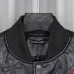 Chrome Hearts Black Faux Leather Heavy Embroidery Varsity Jacket #A69172