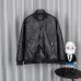 Chrome Hearts Black Faux Leather Heavy Embroidery Varsity Jacket #A69172