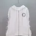 Chrome Hearts Horseshoe Floral Print Full Zip‑Up Hoodie Jacket, Black & White #A67842