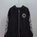 Chrome Hearts Horseshoe Floral Print Full Zip‑Up Hoodie Jacket, Black & White #A67842