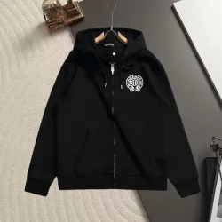 Chrome Hearts Horseshoe Logo Zip‑Up Hoodie Streetwear Jacket Black #A67862