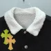 Chrome Hearts Multicolor Cross Patch Sherpa Collar Denim Jacket Black #A67861