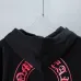 Chrome Hearts Pink Horseshoe Floral Print Full Zip‑Up Hoodie Jacket, Black #A67844
